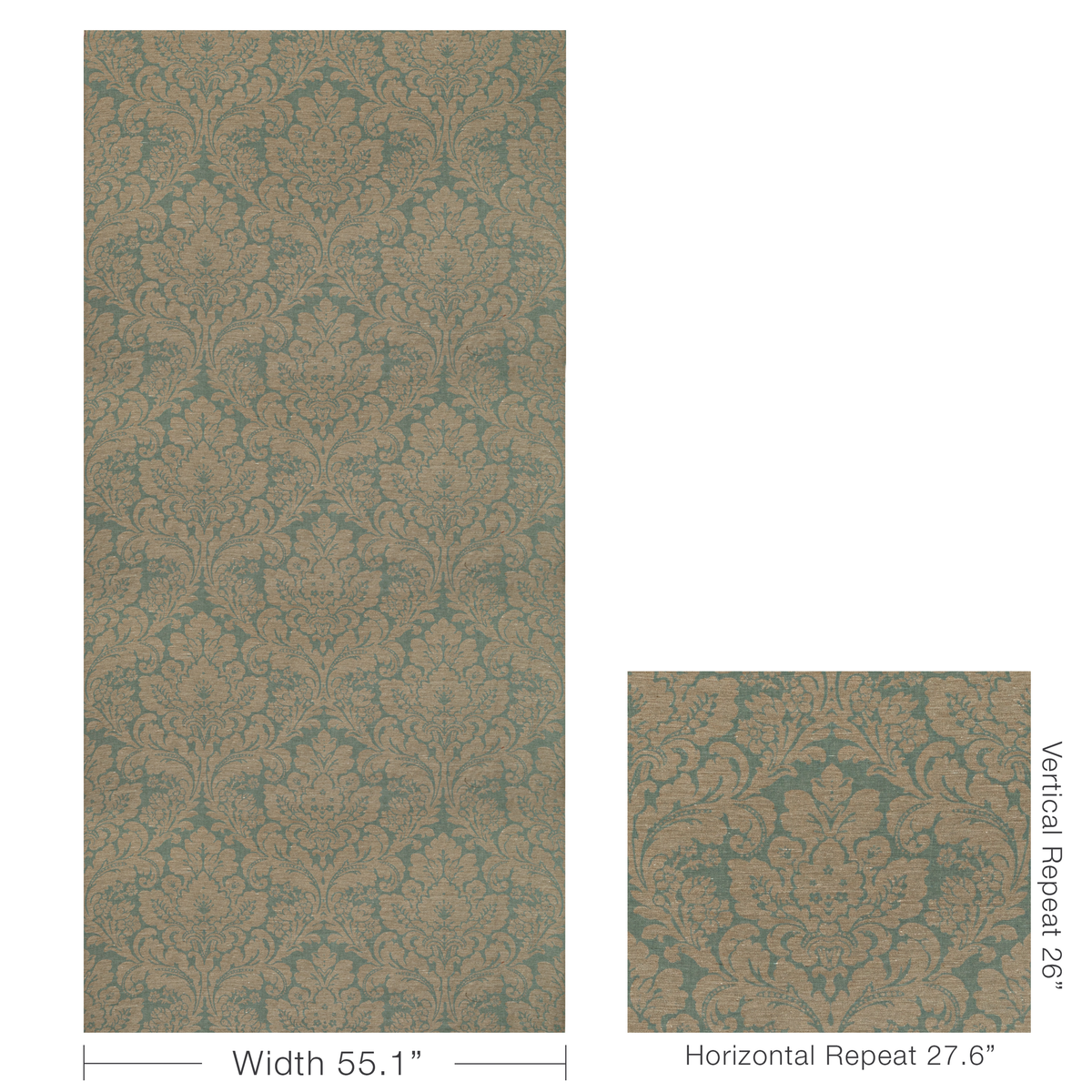 Acanthus Damask - Blue