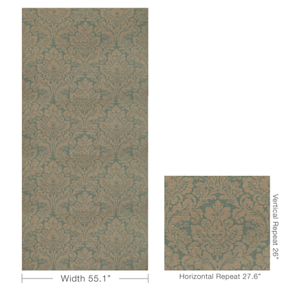 Acanthus Damask - Blue
