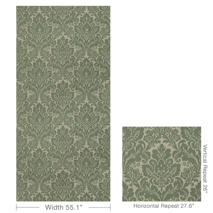 Acanthus Damask - Loden