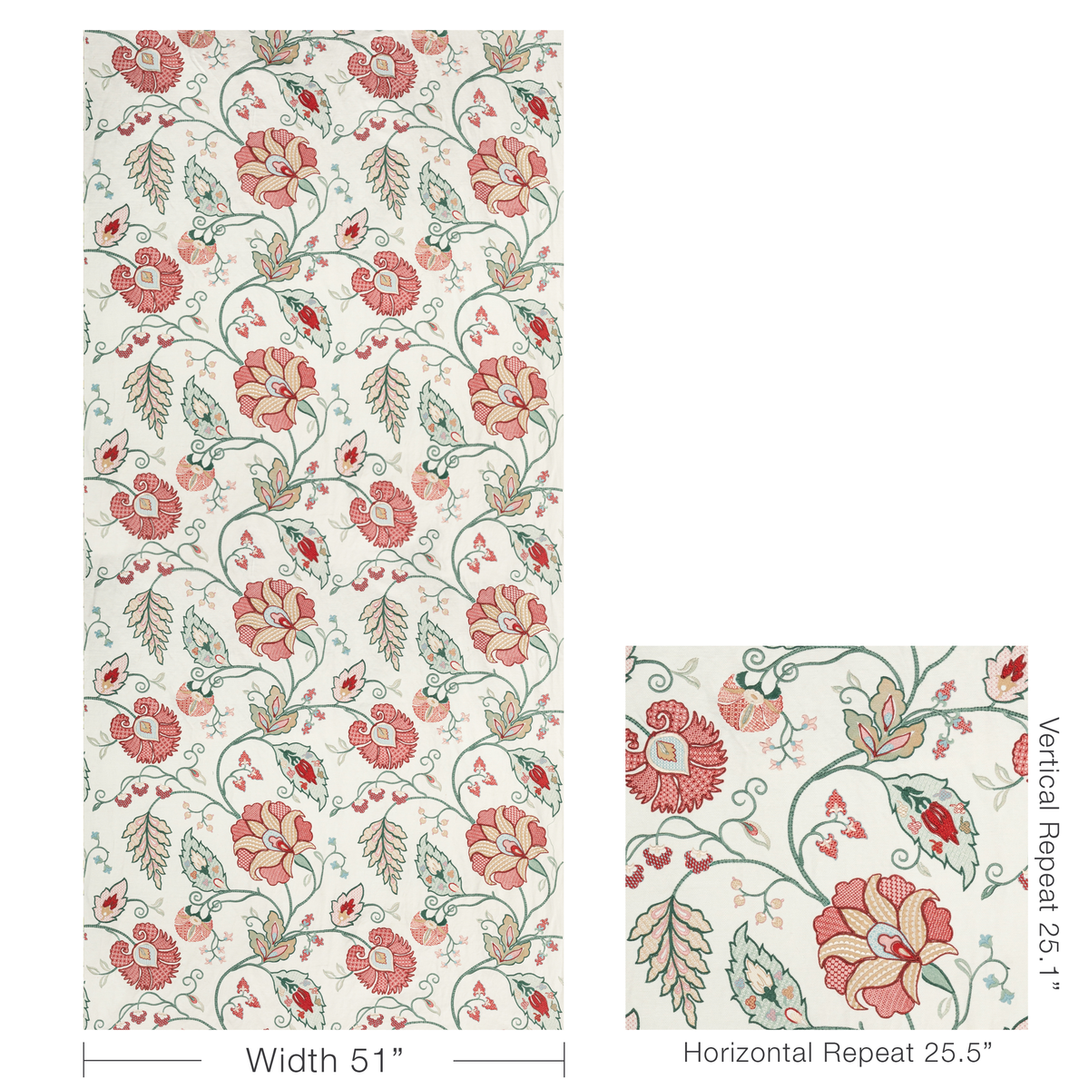 Shiraz Emb - Rose/Jade