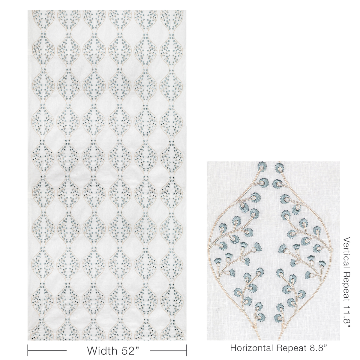 Lillie Sheer - Ivory/Blue