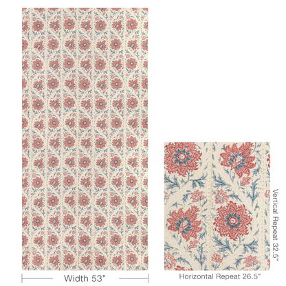 Calico Vine - Blue Red