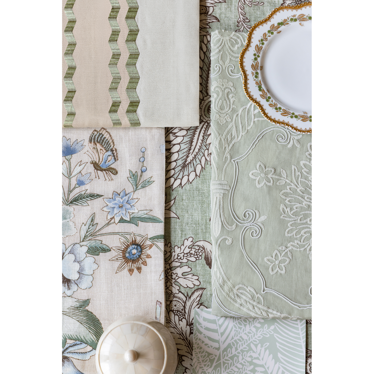 Hayes Embroidery - Aqua