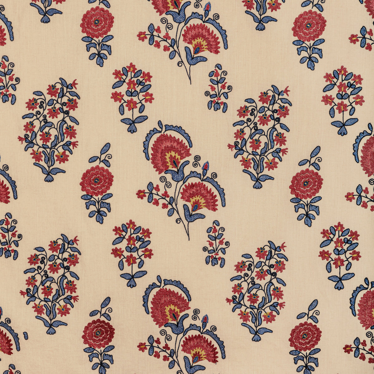 Mead Embroidery - Red/Blue