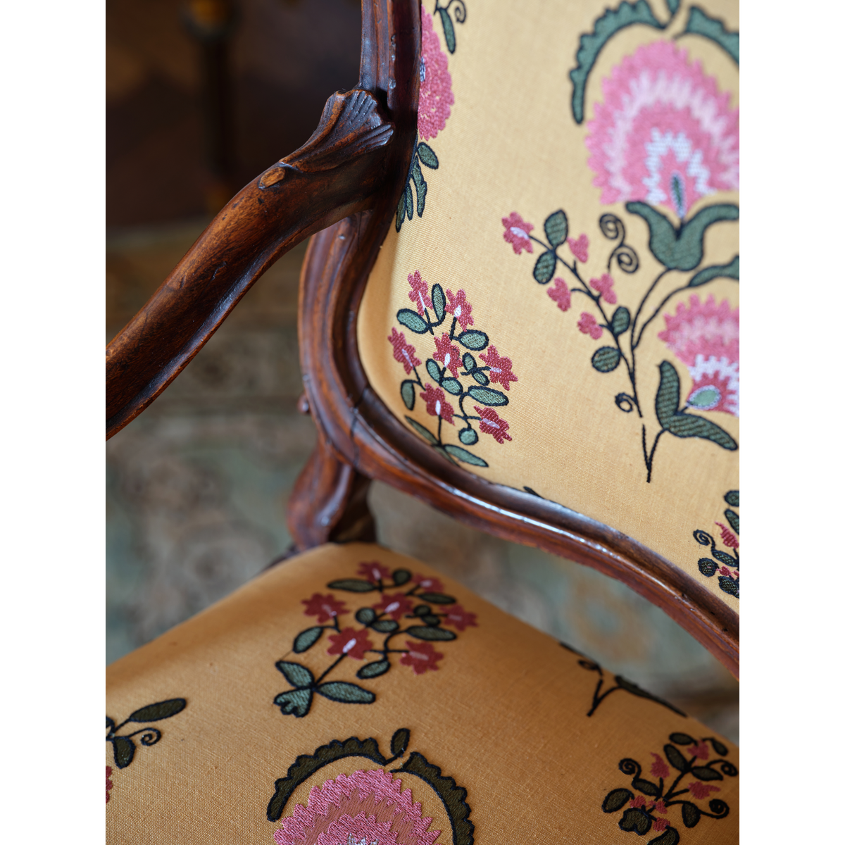Mead Embroidery - Saffron/Petal