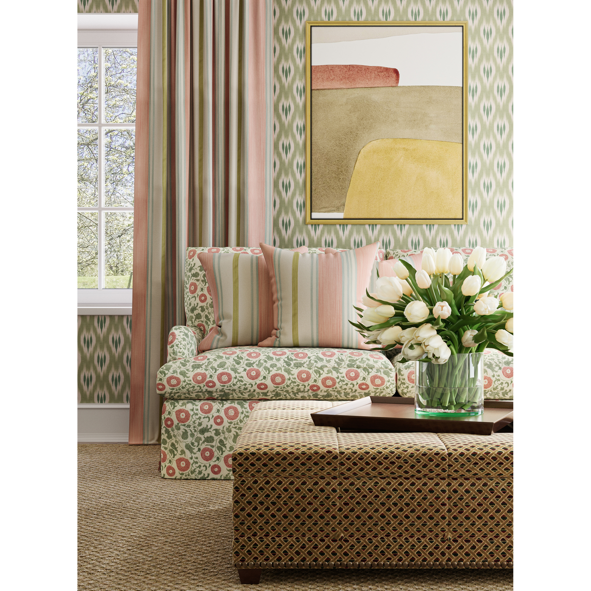 Davies Stripe - Petal/Kiwi