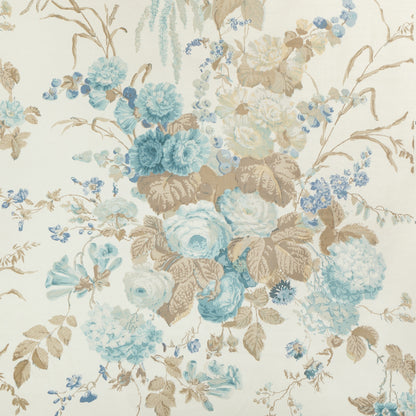 Floral Bouquet - Aqua/Dune
