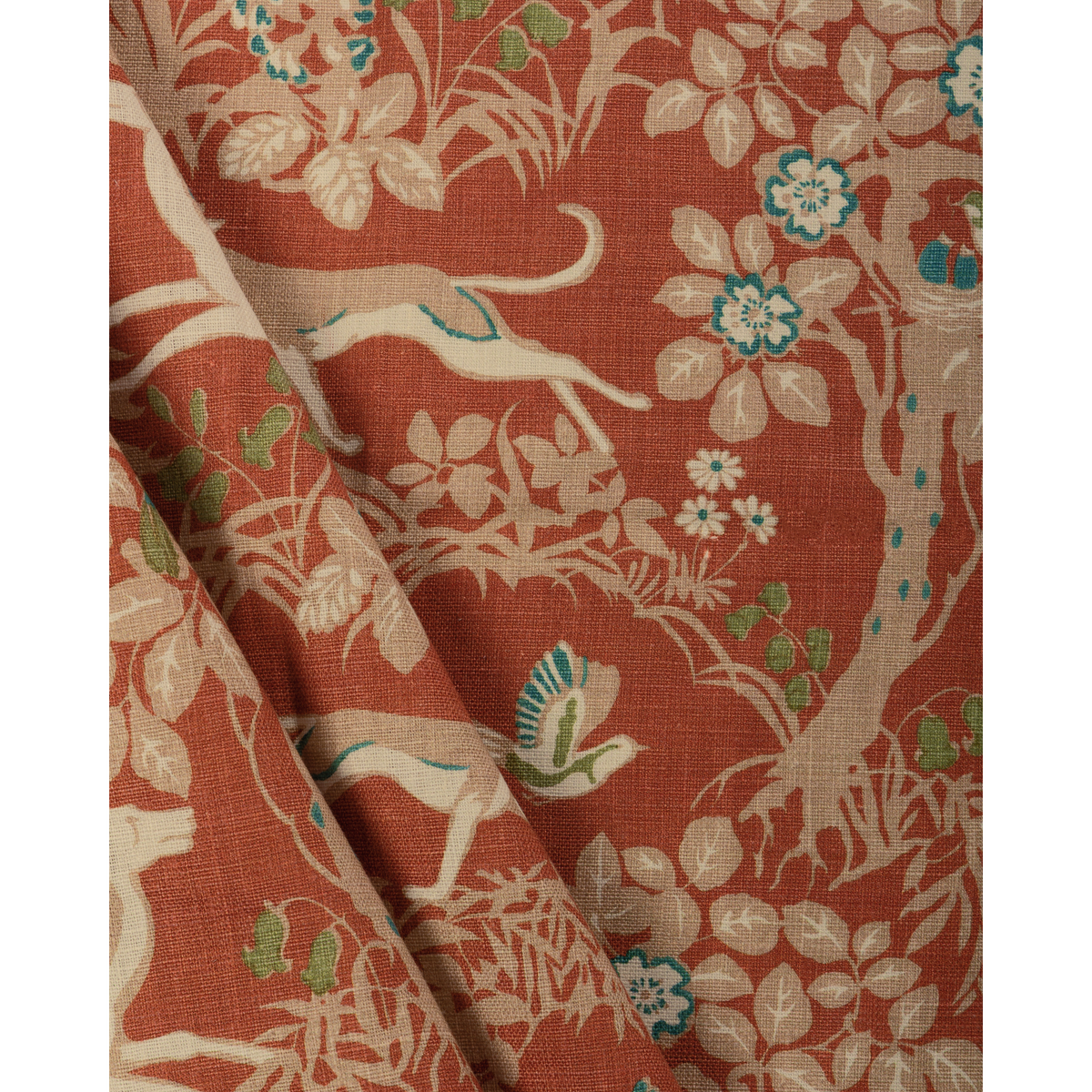 Mille Fleur Print - Brick