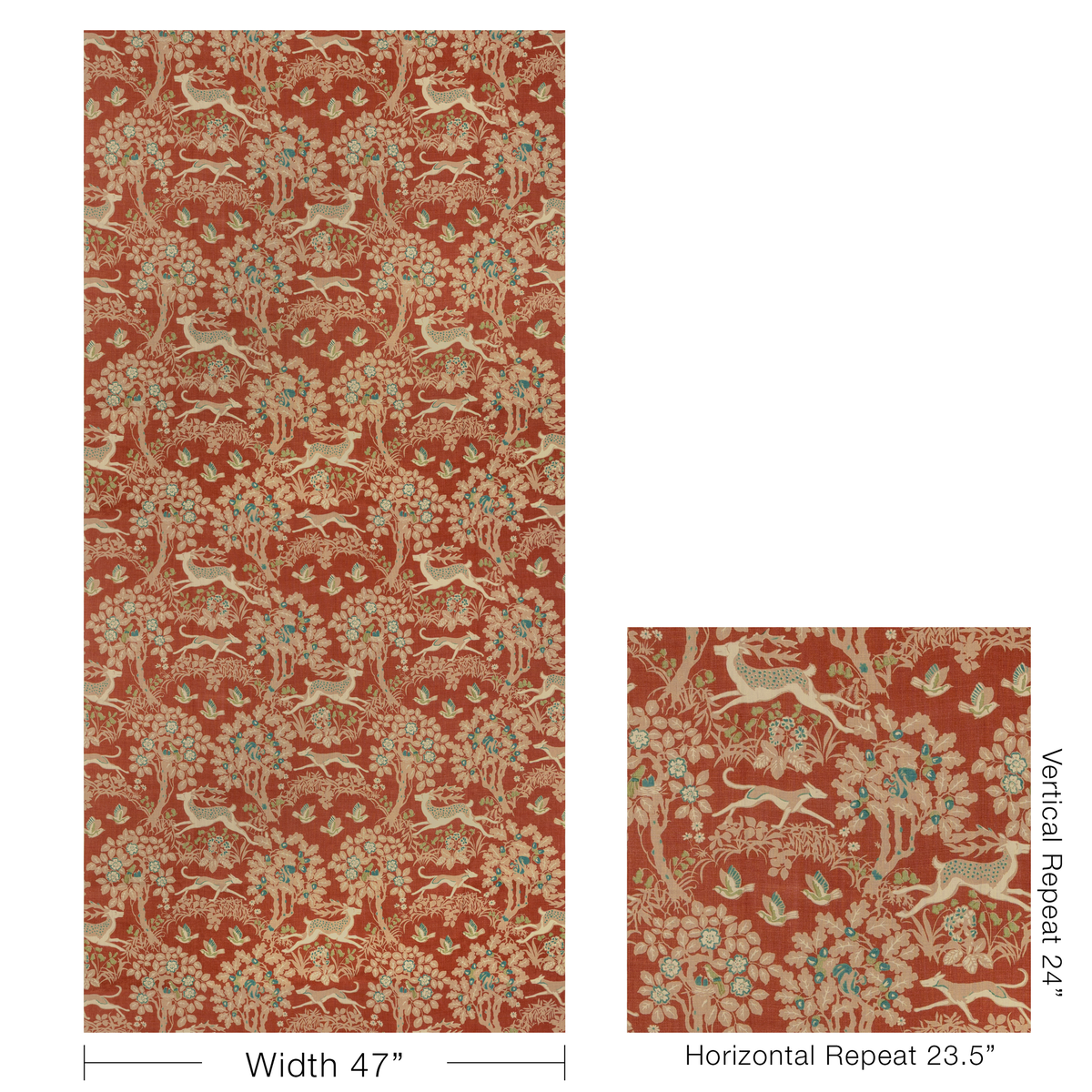Mille Fleur Print - Brick