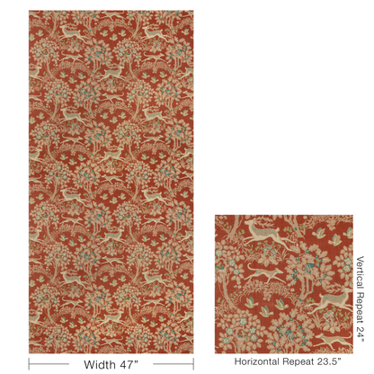Mille Fleur Print - Brick