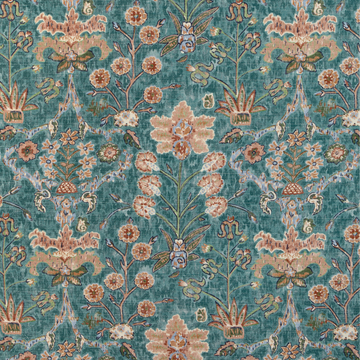 Kerman Print - Teal/Rose