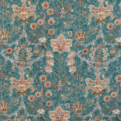 Kerman Print - Teal/Rose