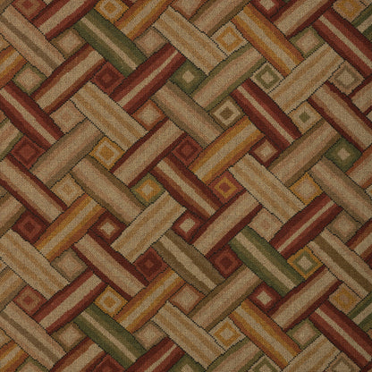 Strapwork Print - Brick/Gold