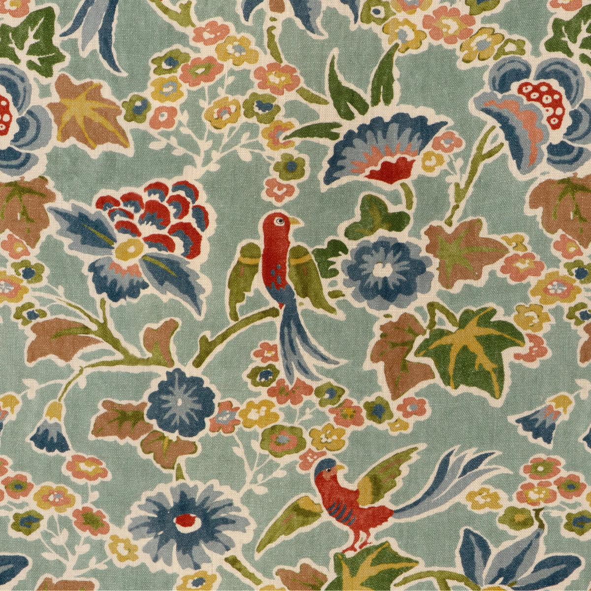 Posy Print - Aqua/Ivy