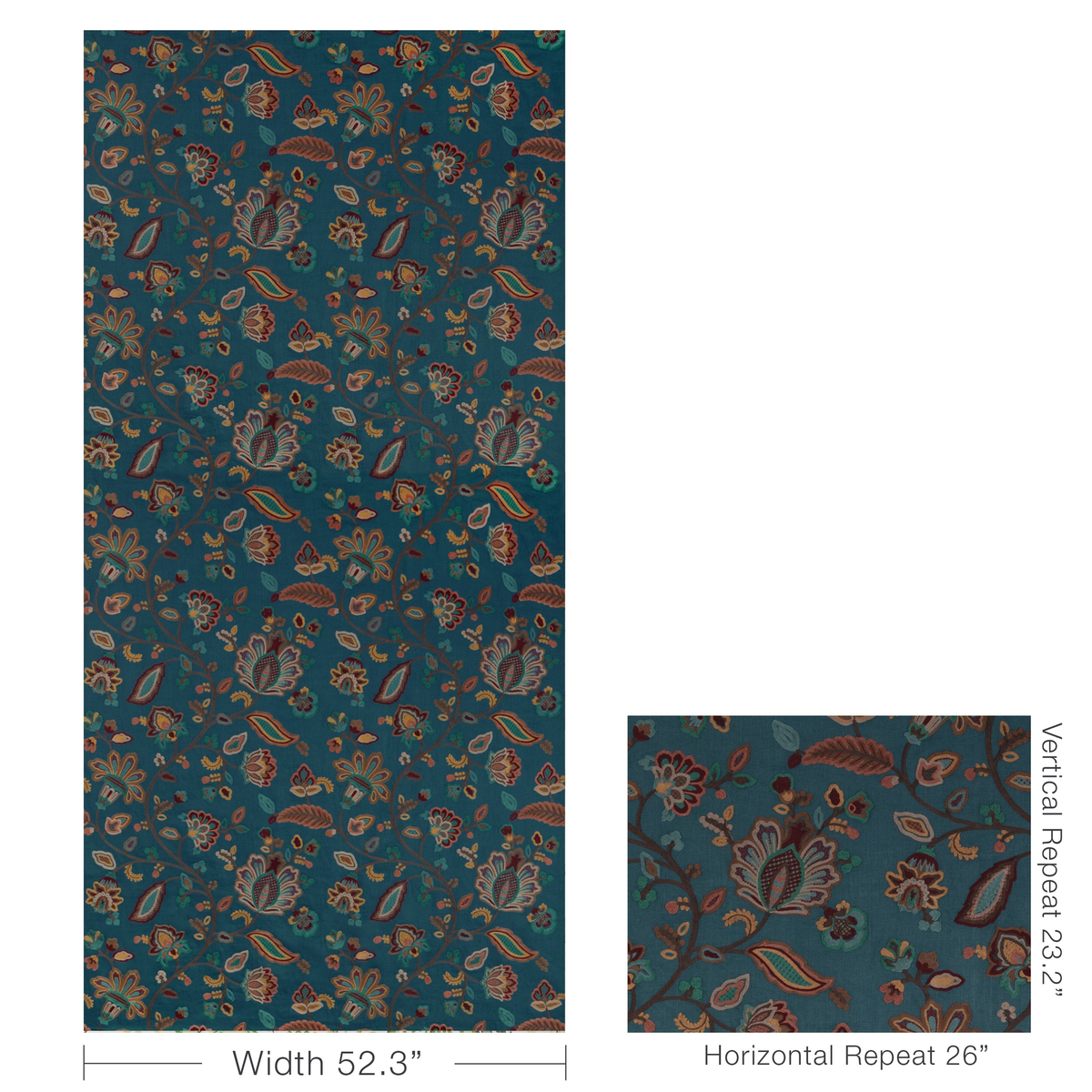 Westfield Emb - Teal/Ochre