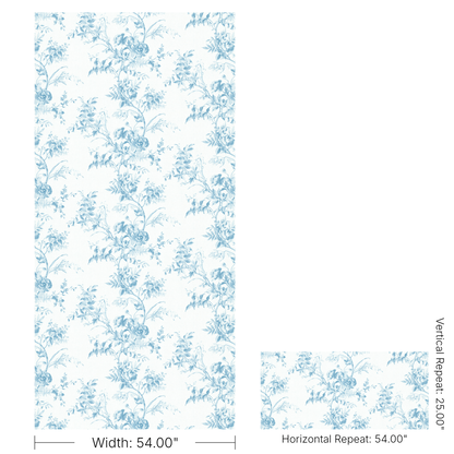 Tea Rose Toile - Blue