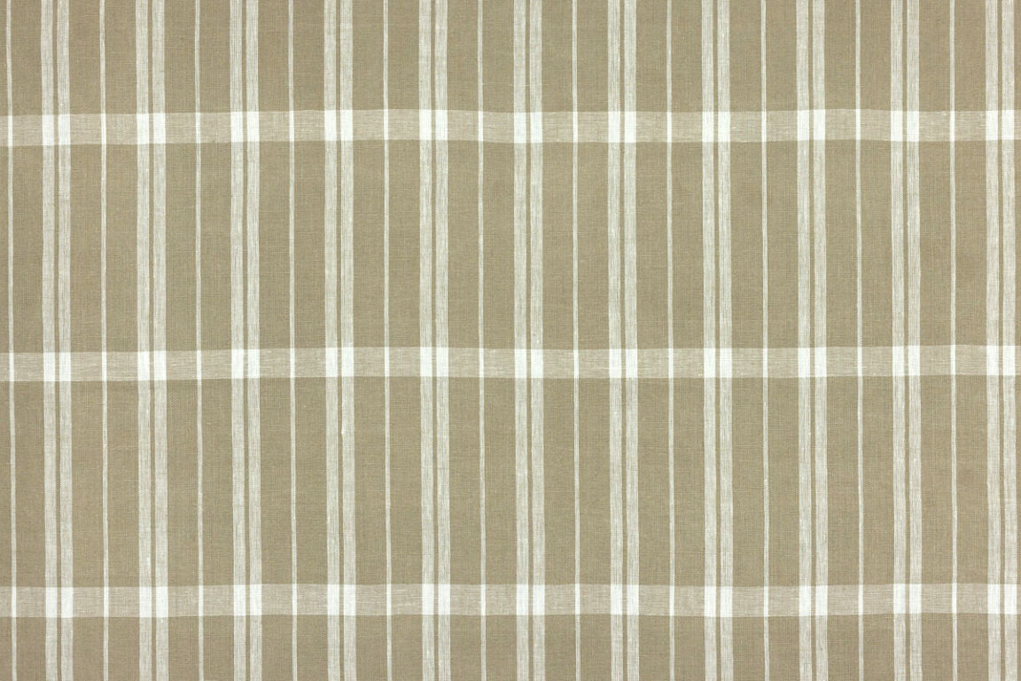 Linen Check Fabric by Raoul Textiles in Natural