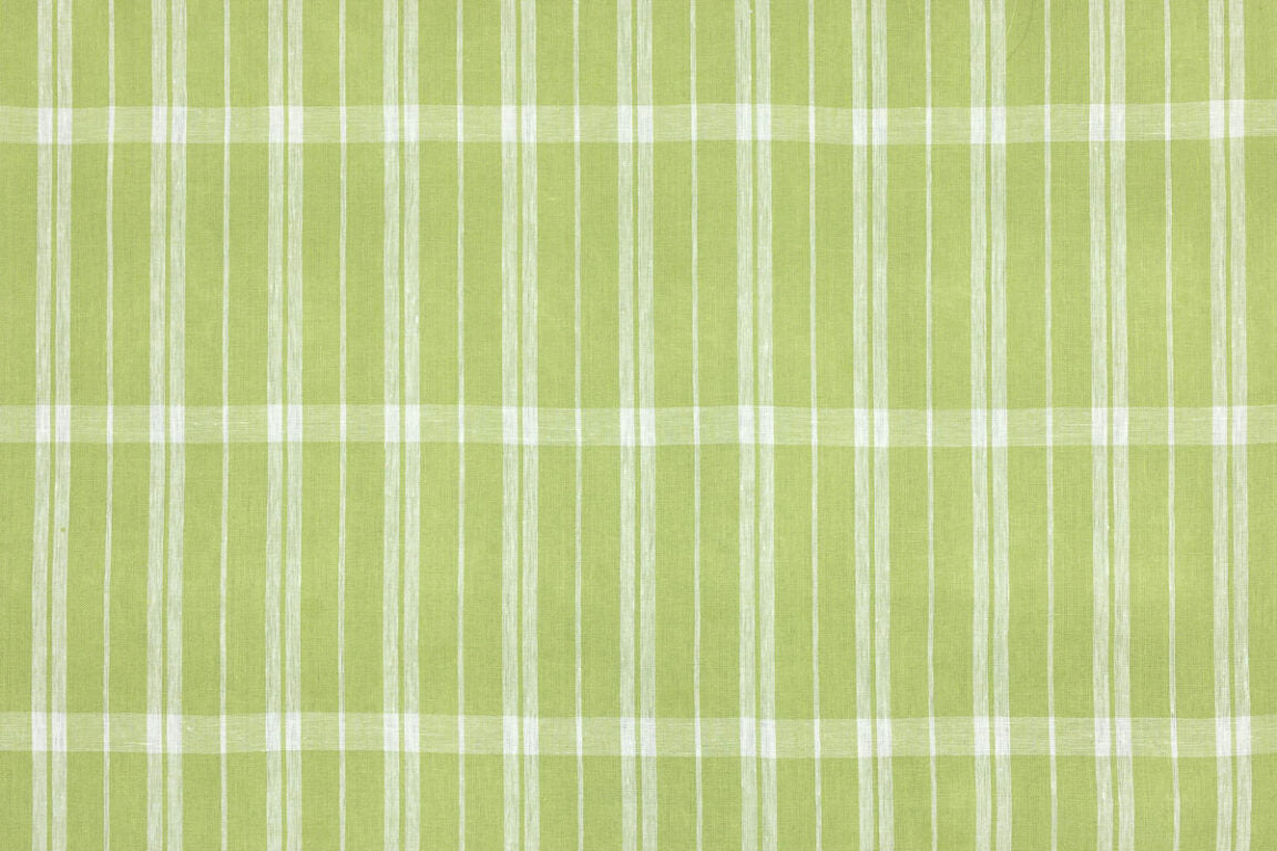 Linen Check Fabric by Raoul Textiles in Celery