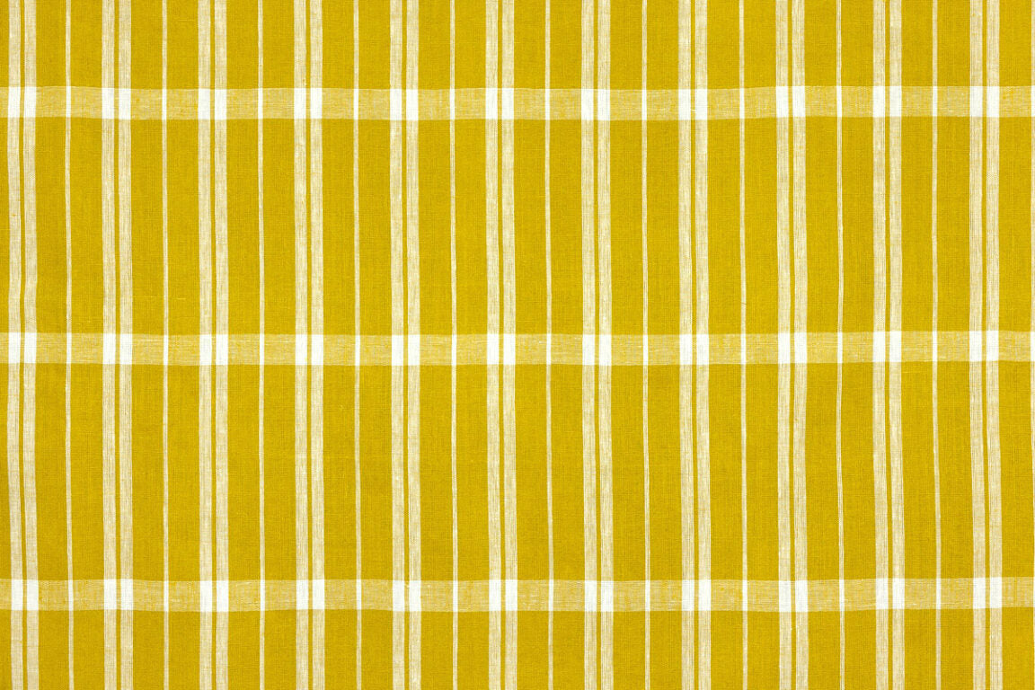 Linen Check Fabric by Raoul Textiles in Sulphur