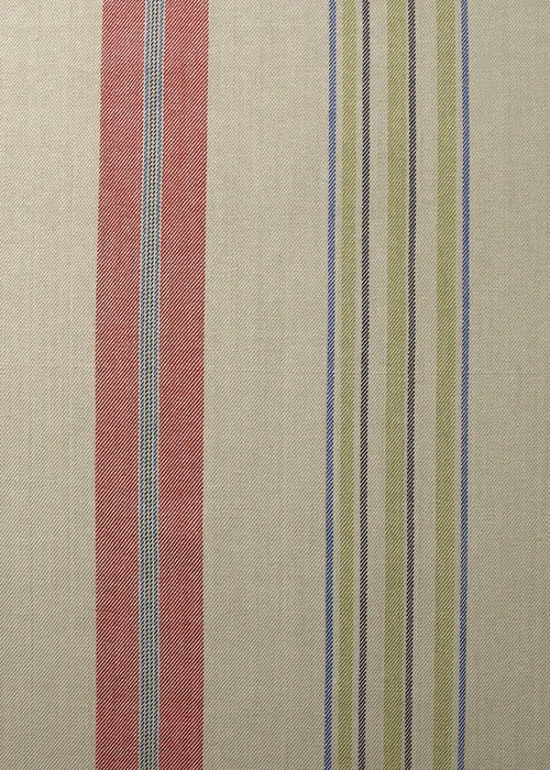 Tweel Stripe Fabric by Rose Cumming in Red/Blue/Green