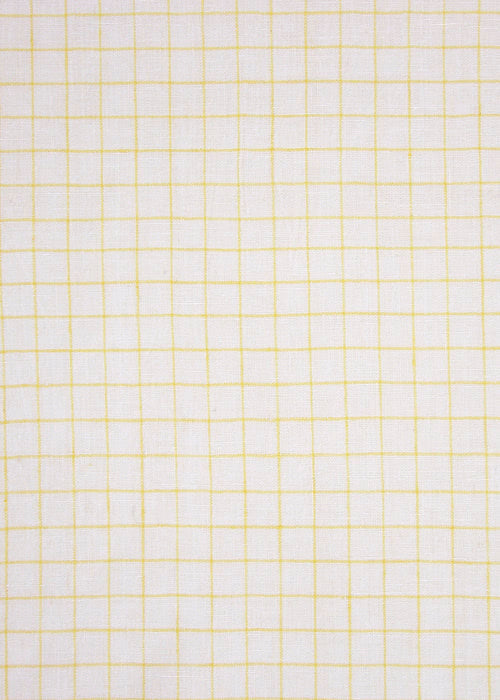Windowpane Check Fabric by Rose Cumming in Yellow