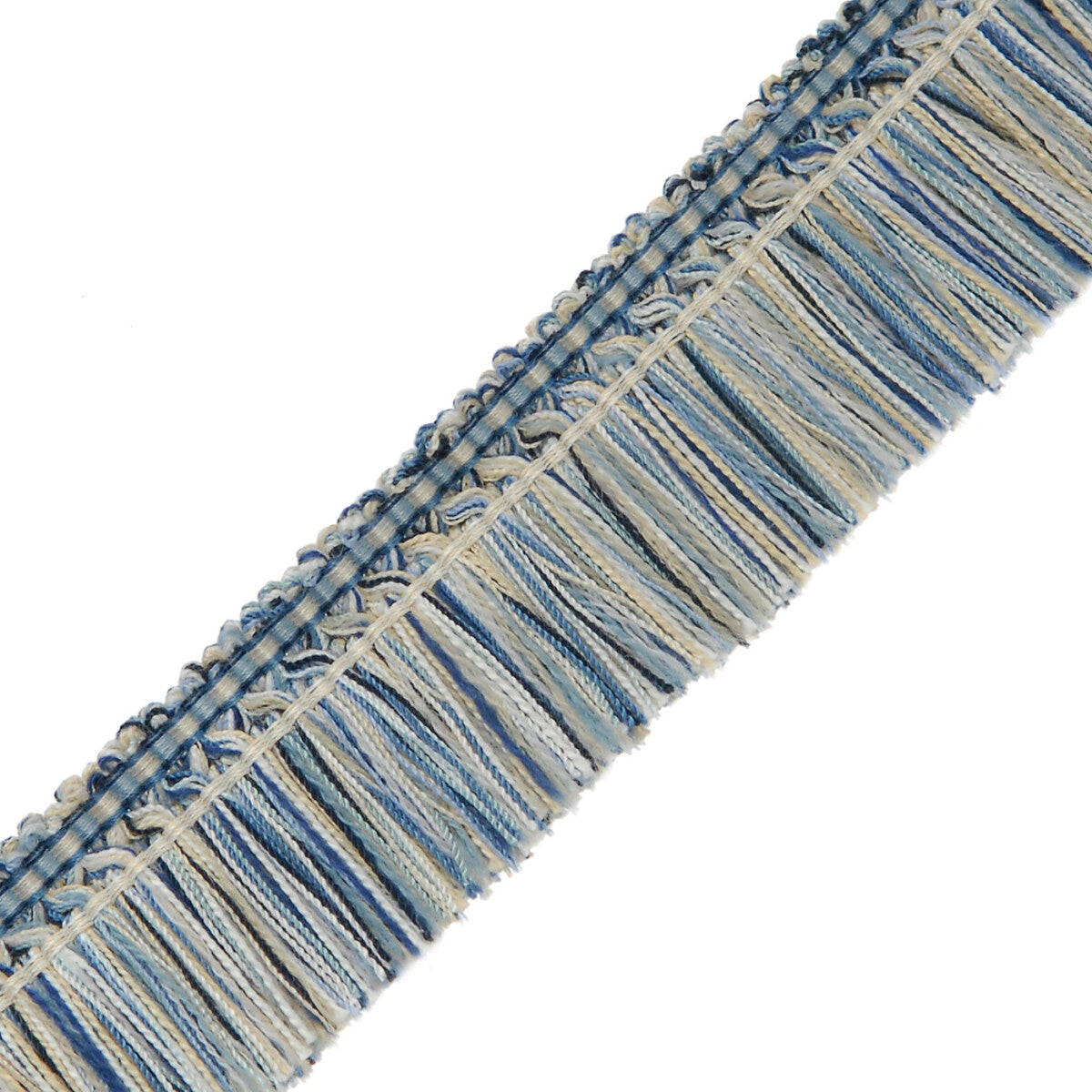 1.5" Milady Brush Fringe Trim by Samuel & Sons in Nautical Blues