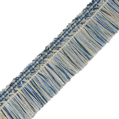 1.5" Milady Brush Fringe Trim by Samuel & Sons in Nautical Blues