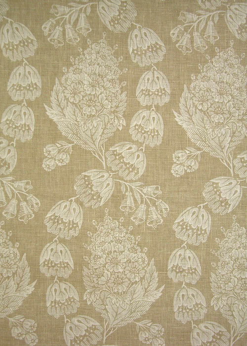 Bellflower Fabric by Rose Cumming in Natural