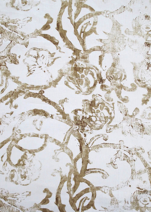 Woodblock Fabric by Rose Cumming in Coriander