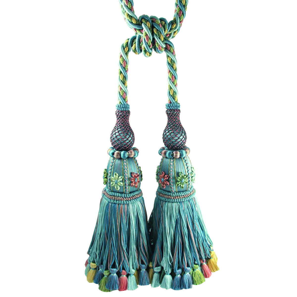 Le Musée Silk Dbl Tsl Tieback by Samuel & Sons in Multi Blue W/Multi Melang