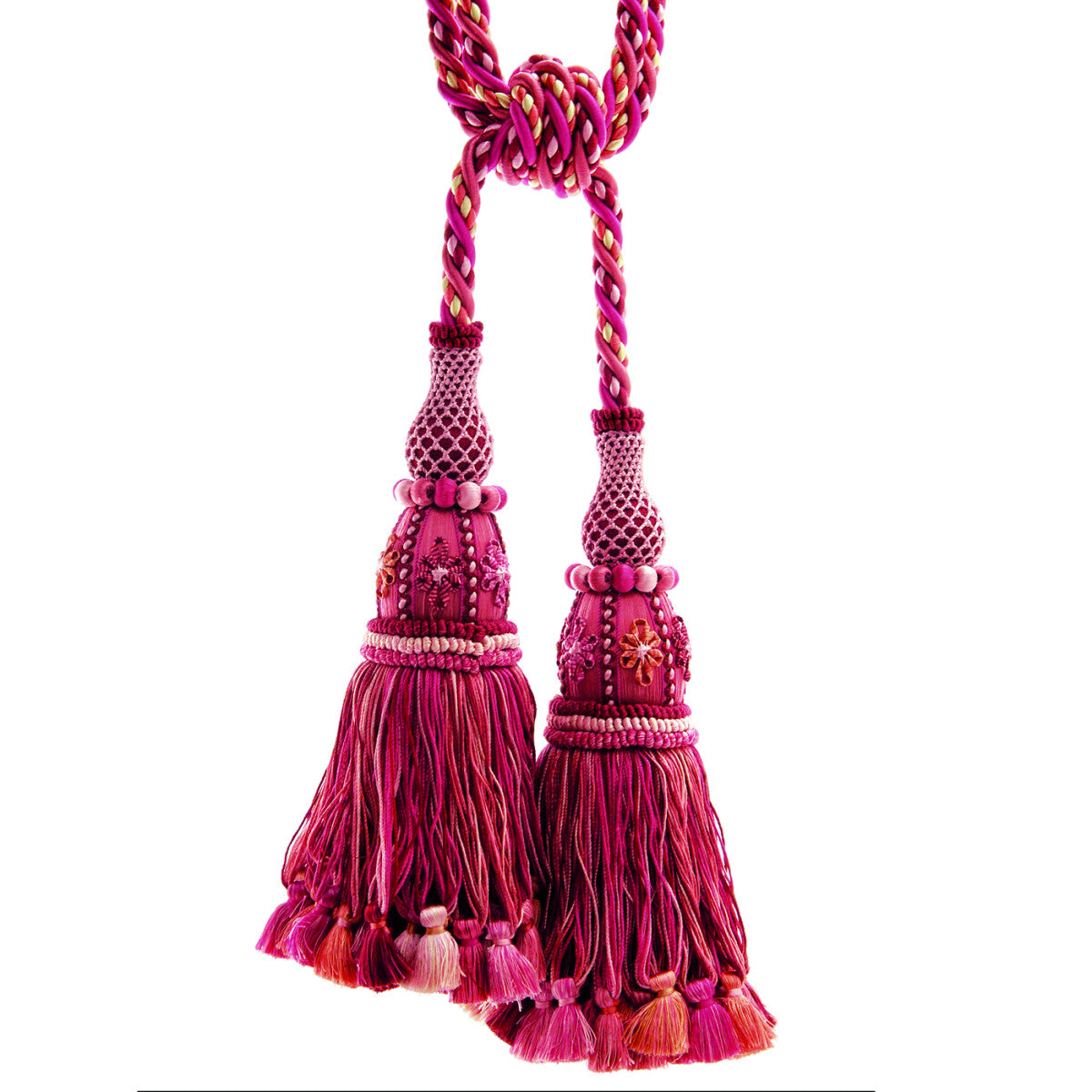 Le Musée Silk Dbl Tsl Tieback by Samuel & Sons in Coral Pink