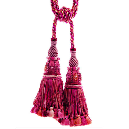 Le Musée Silk Dbl Tsl Tieback by Samuel & Sons in Coral Pink
