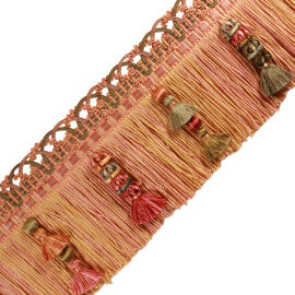 Le Musée Silk Fringe With Jasmines Trim by Samuel & Sons in Golden Rose W/Multi Melan