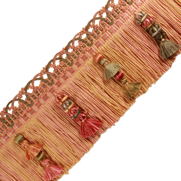 Le Musée Silk Fringe With Jasmines Trim by Samuel & Sons in Golden Rose W/Multi Melan