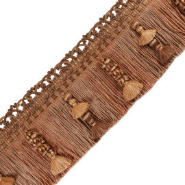 Le Musée Silk Fringe With Jasmines Trim by Samuel & Sons in Putty Melange