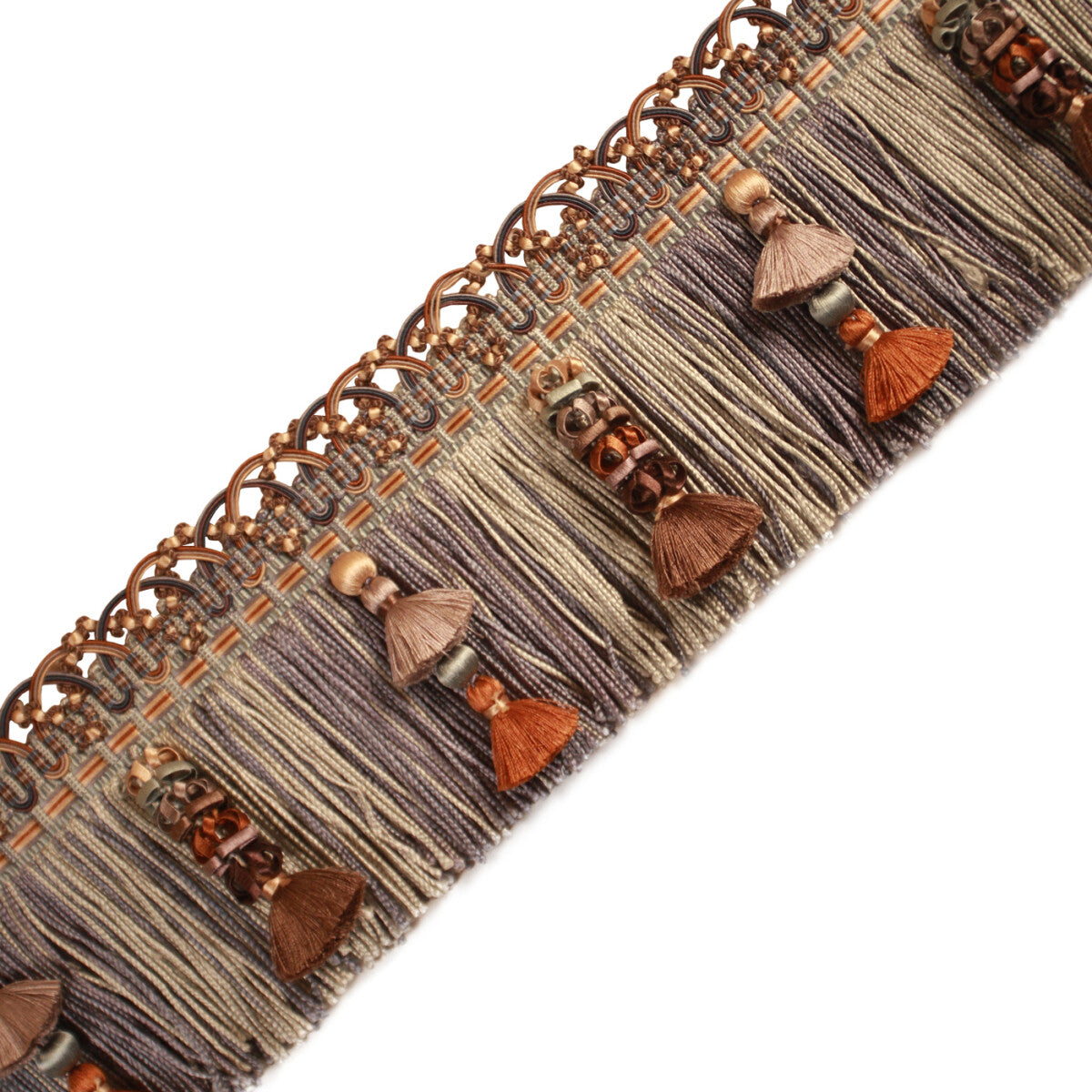 Le Musée Silk Fringe With Jasmines Trim by Samuel & Sons in Blue/Sepia