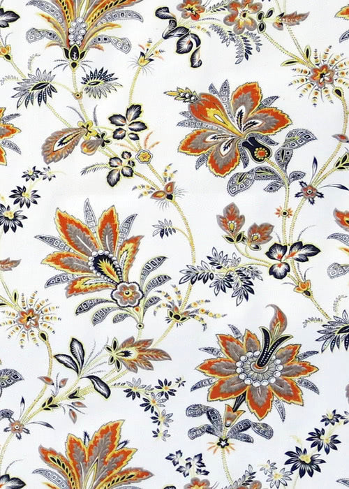 Montfort Fabric by Rose Cumming in Burnt Orange