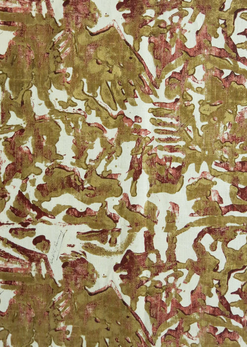 Wings of Gold Fabric by Rose Cumming in Madder