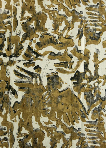 Wings of Gold Fabric by Rose Cumming in Ebony