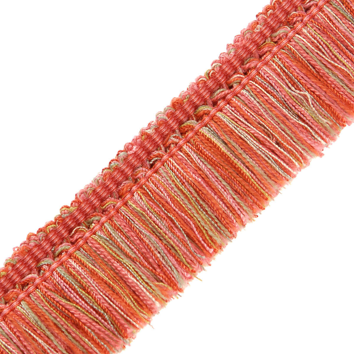 1.5" Venise Brush Fringe Trim by Samuel & Sons in Pink/Green/Cream