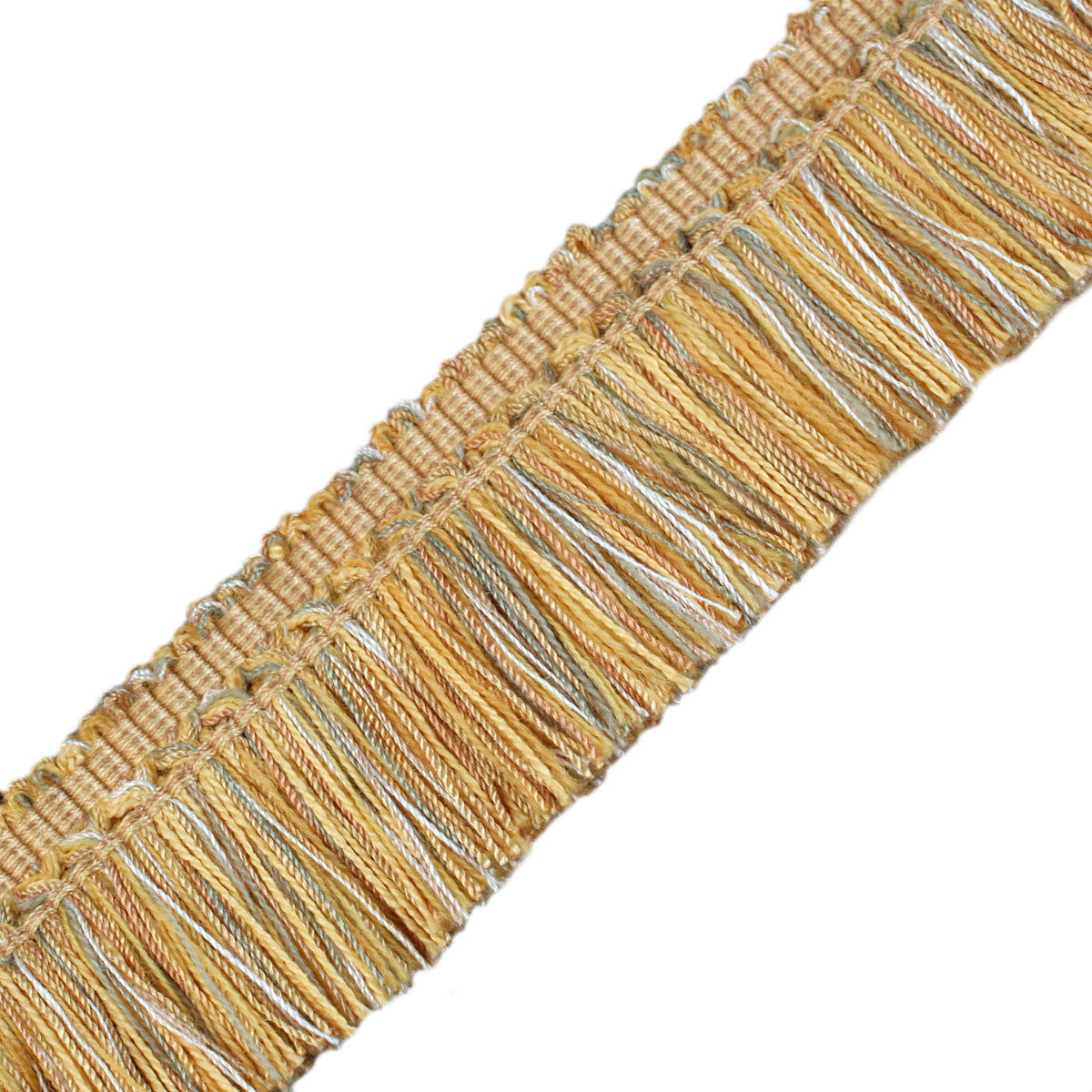 1.5" Venise Brush Fringe Trim by Samuel & Sons in Gold/Olive/Ivory