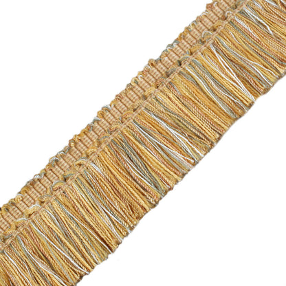 1.5" Venise Brush Fringe Trim by Samuel & Sons in Gold/Olive/Ivory