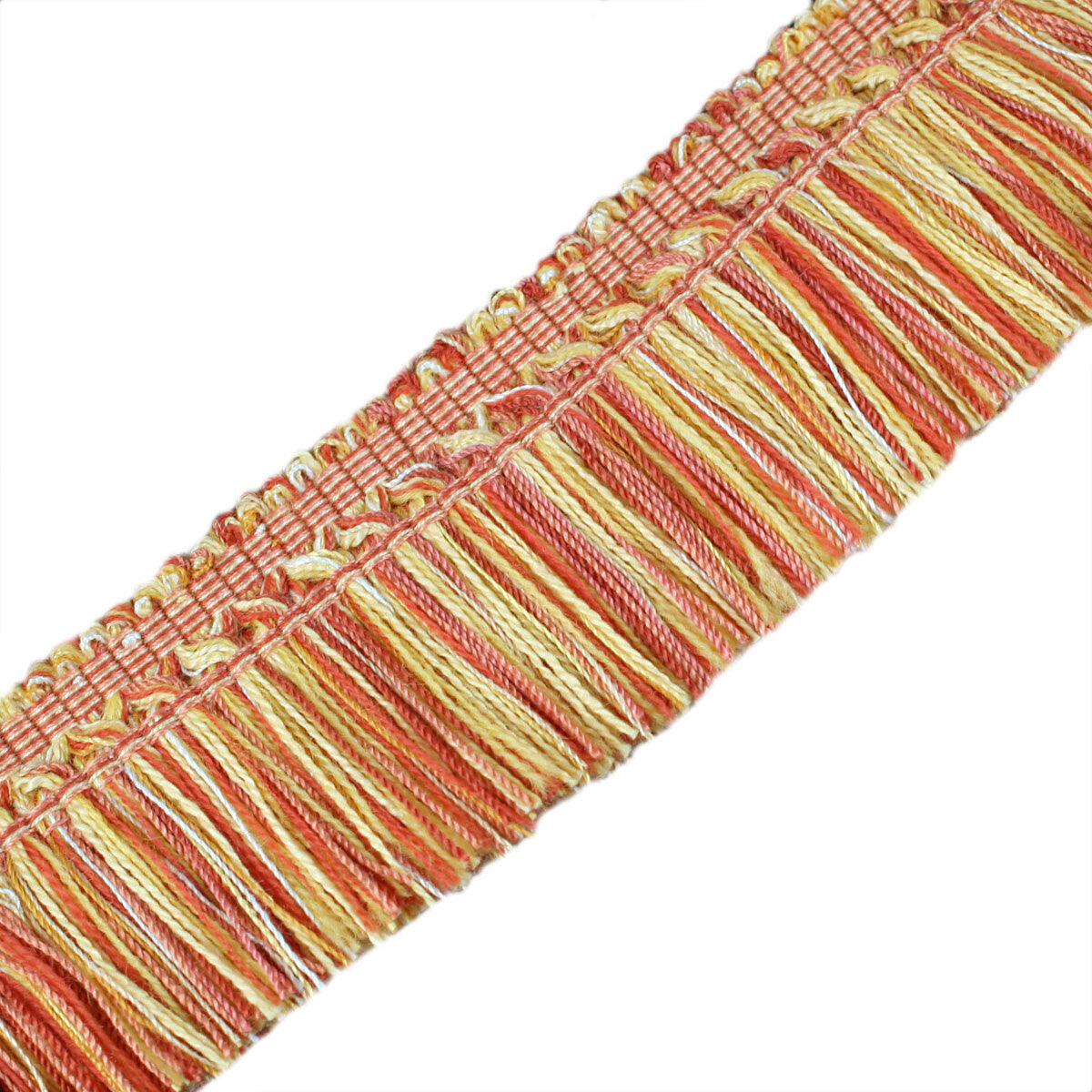 1.5" Venise Brush Fringe Trim by Samuel & Sons in Terra Cotta/Gold/Crm