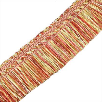 1.5" Venise Brush Fringe Trim by Samuel & Sons in Terra Cotta/Gold/Crm