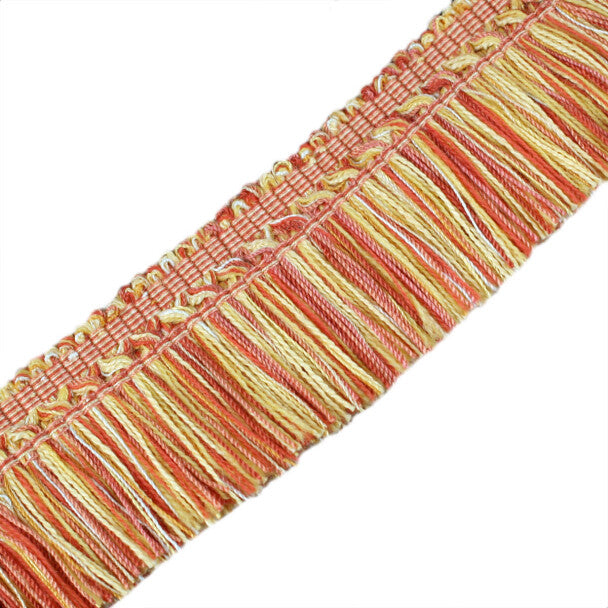 1.5" Venise Brush Fringe Trim by Samuel & Sons in Terra Cotta/Gold/Crm