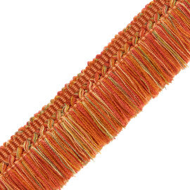 1.5" Venise Brush Fringe Trim by Samuel & Sons in Terra Cotta/Green/Gold