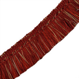 1.5" Venise Brush Fringe Trim by Samuel & Sons in Red/Gold