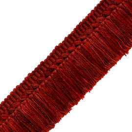 1.5" Venise Brush Fringe Trim by Samuel & Sons in Dark Red/Maroon