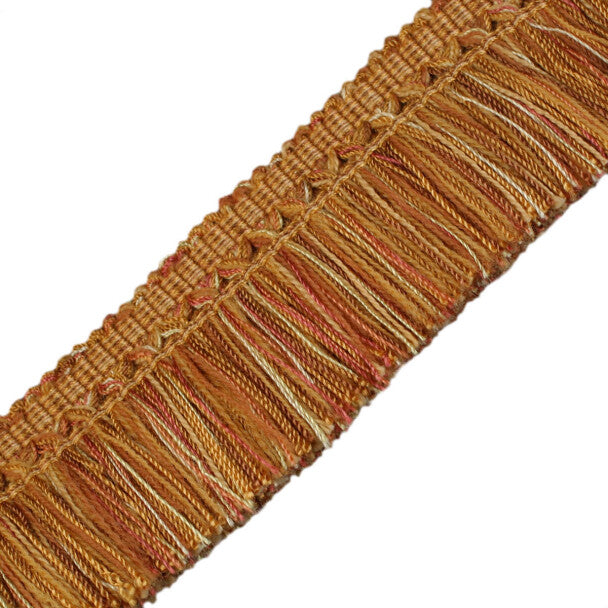 1.5" Venise Brush Fringe Trim by Samuel & Sons in Mustard/Rust/Yellow