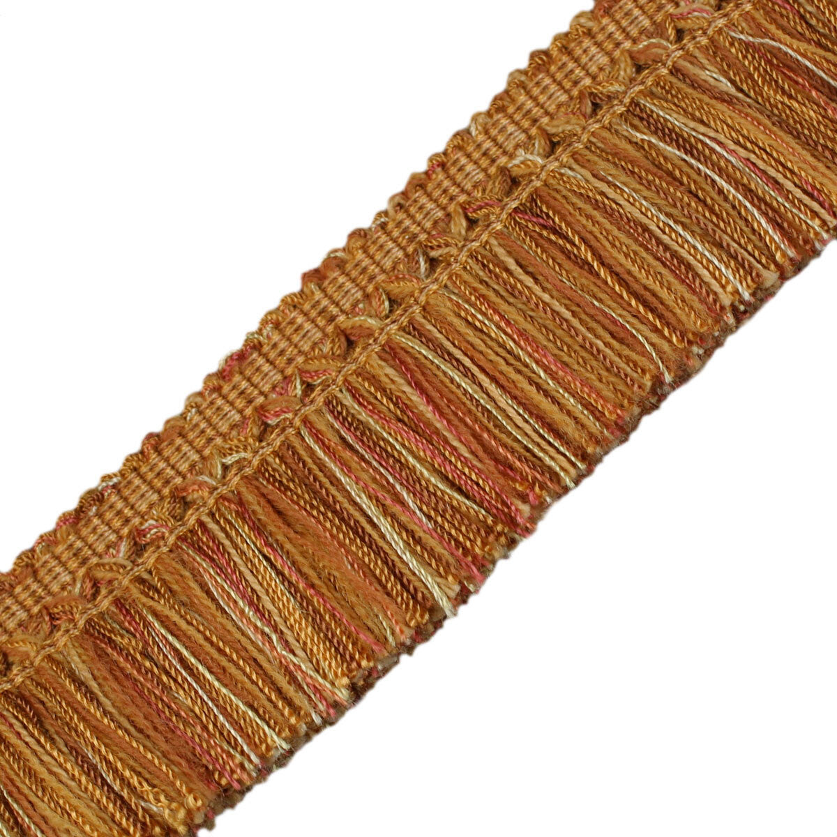 1.5" Venise Brush Fringe Trim by Samuel & Sons in Mustard/Rust/Yellow